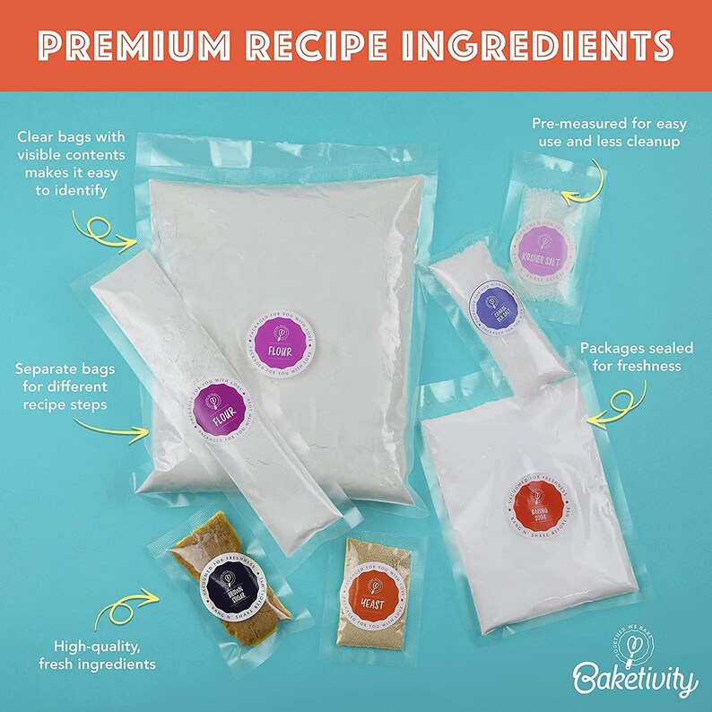 Baketivity Hot Soft Pretzel Making Kit for Kids DIY Baking Set With Pre