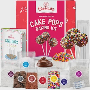 BAKETIVITY Kids Baking DIY Activity Kit, Kids Baking Cake Pop Bake kit with Pre-Measured Ingredients, Gift Idea for Boys and Girls Ages 6-12