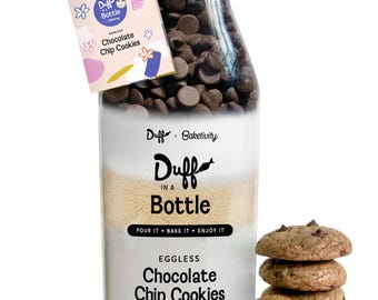 Baketivity Chocolate Chip Cookie Mix - Duff in a Bottle Baking Kit for Kids and Adults- Cookie Mix for Baking - Cookie Dough Mix