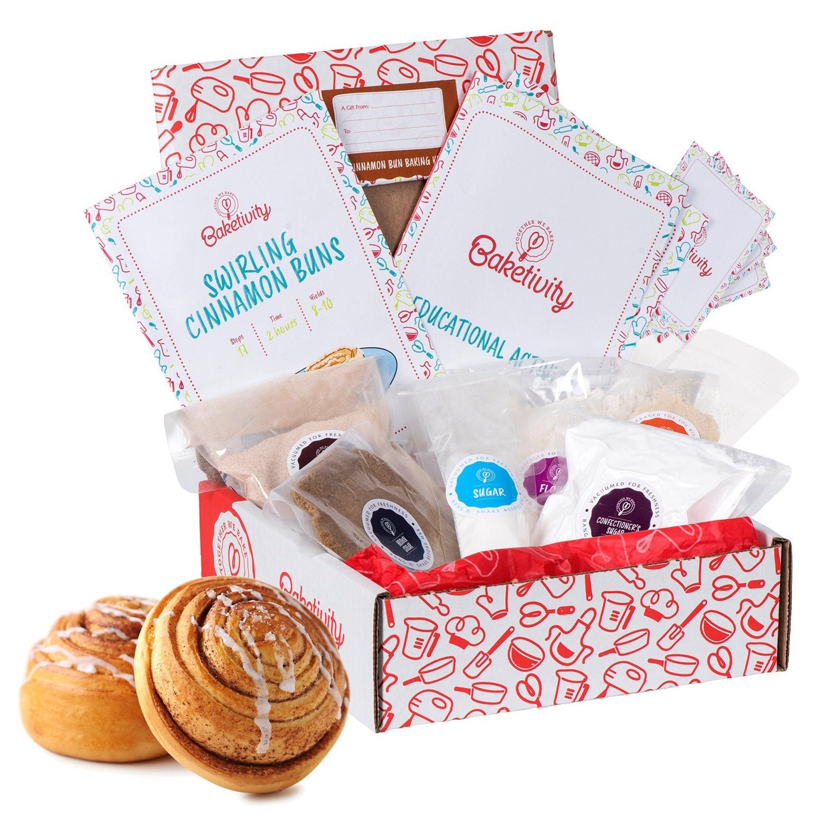 BAKETIVITY Kids Baking DIY Activity Kit Bake Delicious Cinnamon Buns