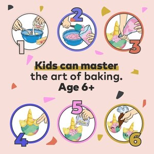 Duff Goldman DIY Bakpakket voor Kinderen - Bak eenhoorn-regenboogkoekjes met afgemeten ingrediënten | Beste educatieve en activiteitenkit voor kinderen afbeelding 2