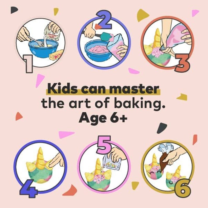 Duff Goldman DIY Bakpakket voor Kinderen - Bak eenhoorn-regenboogkoekjes met afgemeten ingrediënten | Beste educatieve en activiteitenkit voor kinderen afbeelding 2