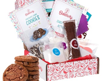 Baketivity Kids Baking DIY Activity Kit, Bake Delicious Choc. Chunk Cookies  With Pre-measured Ingredients, Best Gift for Boys and Girls 6-12 