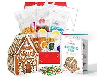 Baketivity Baking Kit Holiday Gingerbread House Kit - Kids Educational and Activity Kit Bake Kit - Create a Treat Gingerbread House Kit