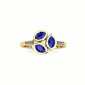 SALE - sapphire ring. gold birthstone ring. stackable September birthstone ring. mothers ring. 14k solid Yellow gold blue sapphire gemstone.
