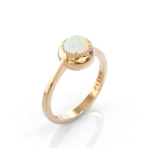 Opal ring opal engagement ring alternative engagement ring 14k opal ring rose gold opal jewelry Unique minimalist promise ring gift