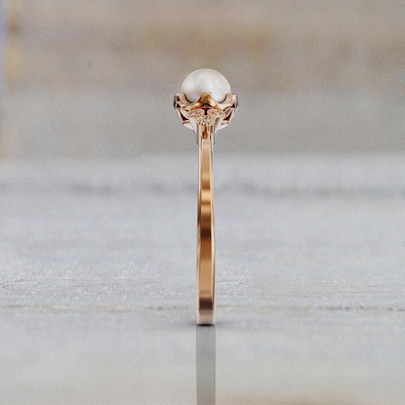 Dainty rose gold engagement ring clearance