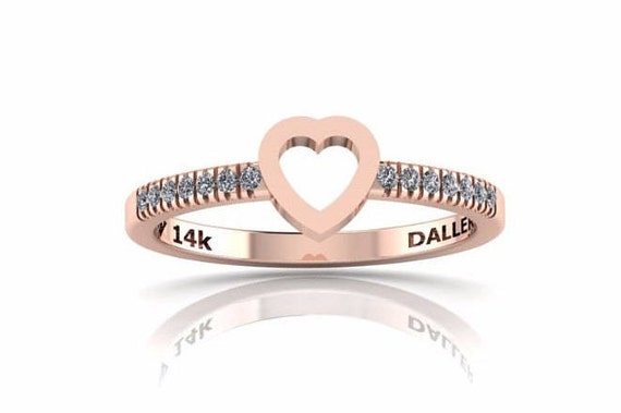 Tiny Heart Ring Gold Heart Ring Stacking Ring Love Ring | Etsy