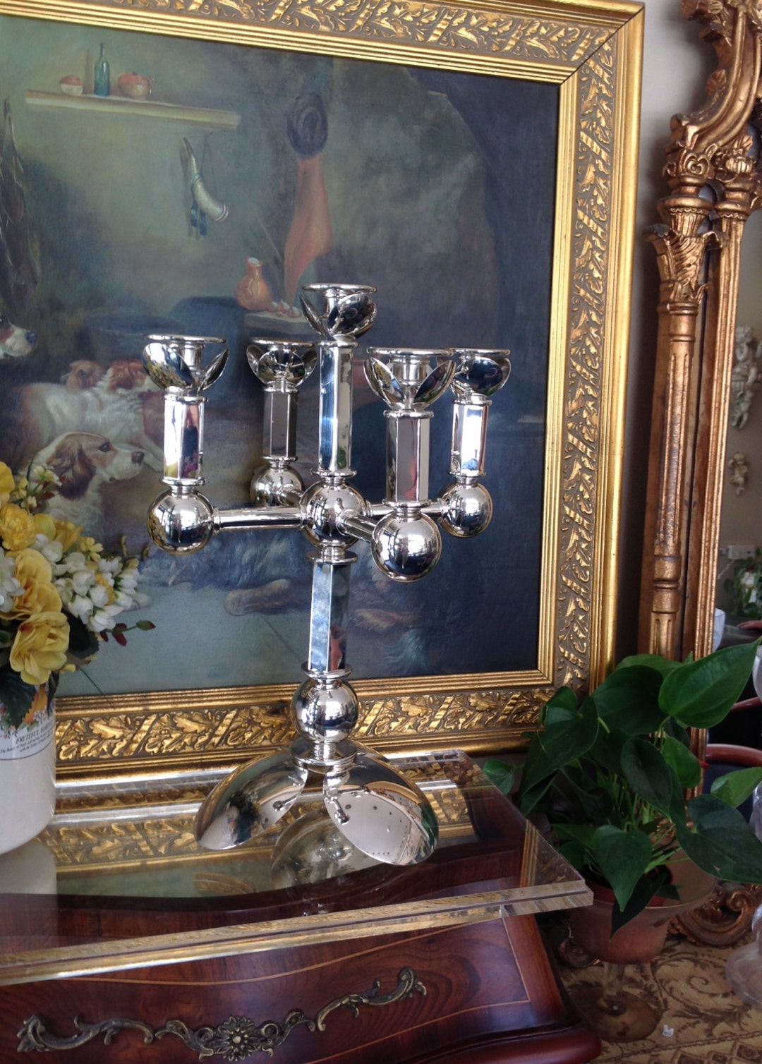 Modern Candelabra Sterling Silver 925 5 Light Candlesticks Handmade Gift Inspiration Elegant Housewarming Tradition Home Decor Etsy