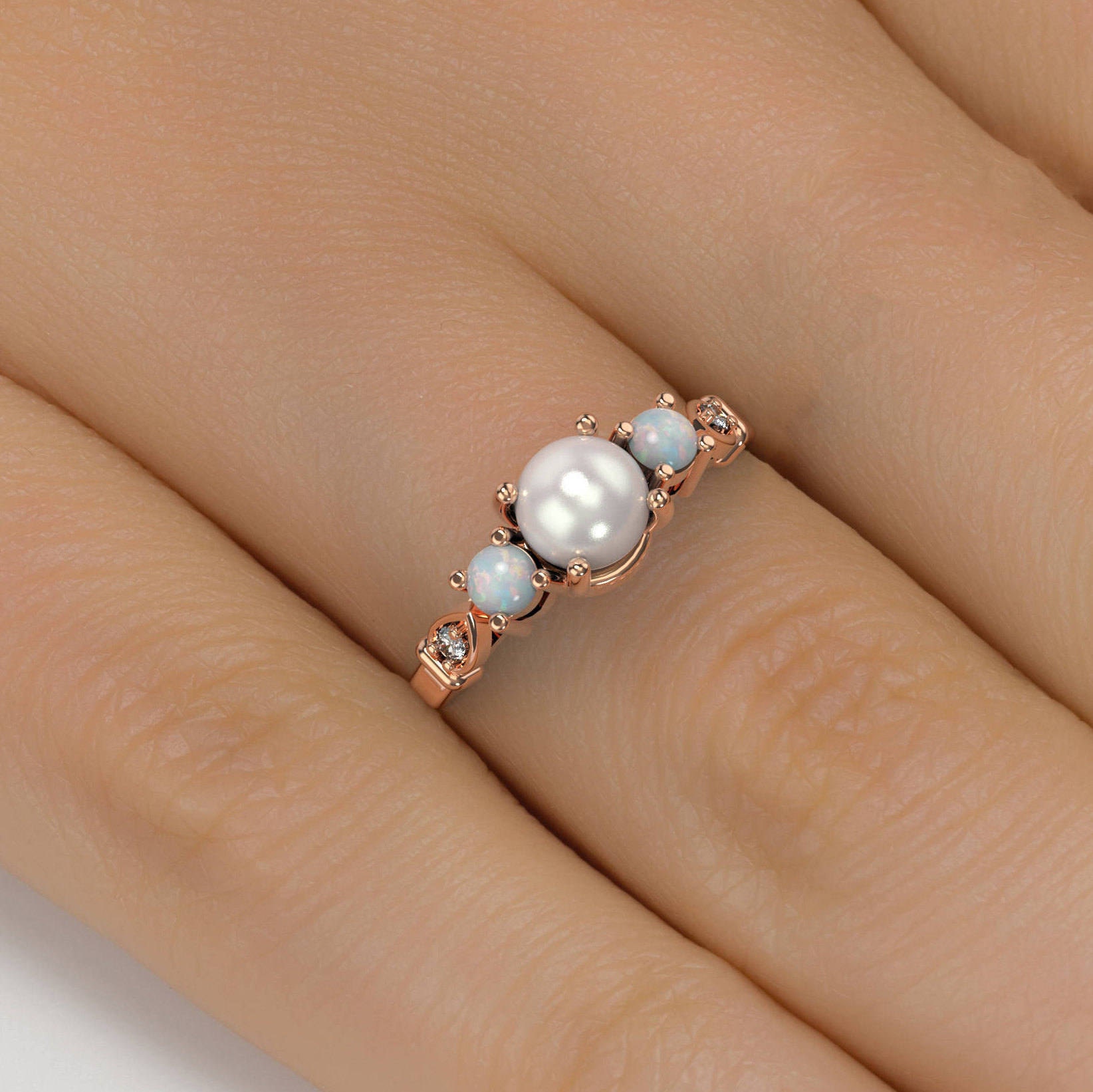 Opal pearl hotsell ring