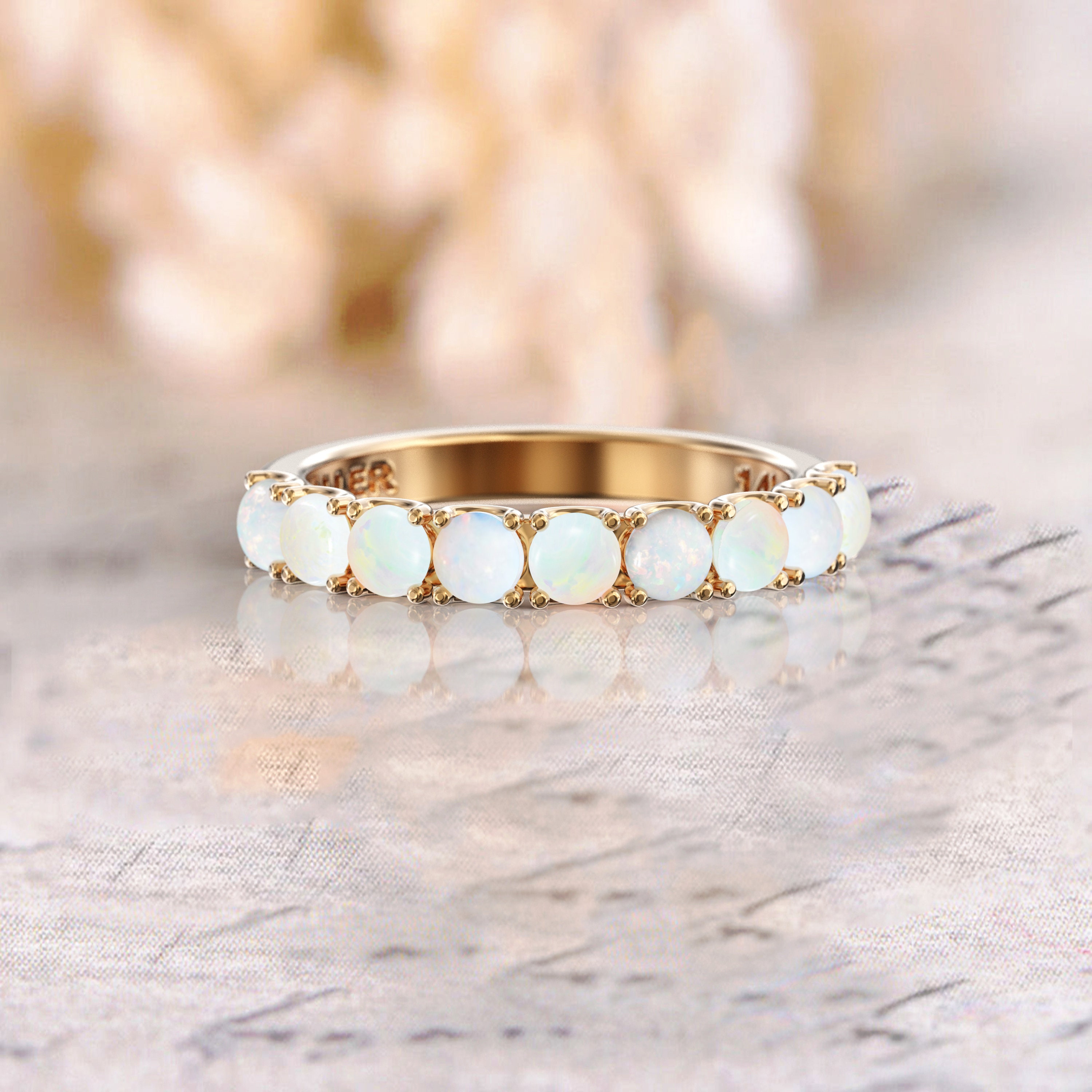 White gold on sale opal eternity ring