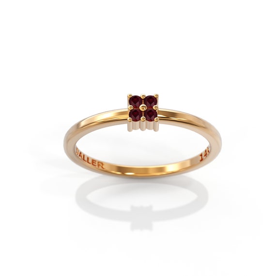 Rubin Ring Runden Rubin Ring 14k Rose Gold Minimalistisch Etsy