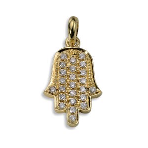 hamsa necklace diamond, pave diamond hamsa, hamsa hand, Charm Necklace, Hamsa pendant, Judaica, Oriental Jewelry, Anniversary Gift, Bridal