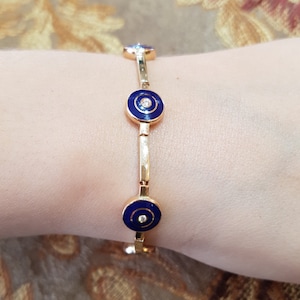 Gatsby Bracelet vintage designer Antique Bracelets 14k Yellow Gold diamond 0.21 ct. by Hendesign