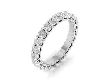 2ct - White Sapphire wedding band, white Gold sapphire ring, full eternity band, 3mm Sapphire, Sapphire Eternity Ring, gift ideas for her