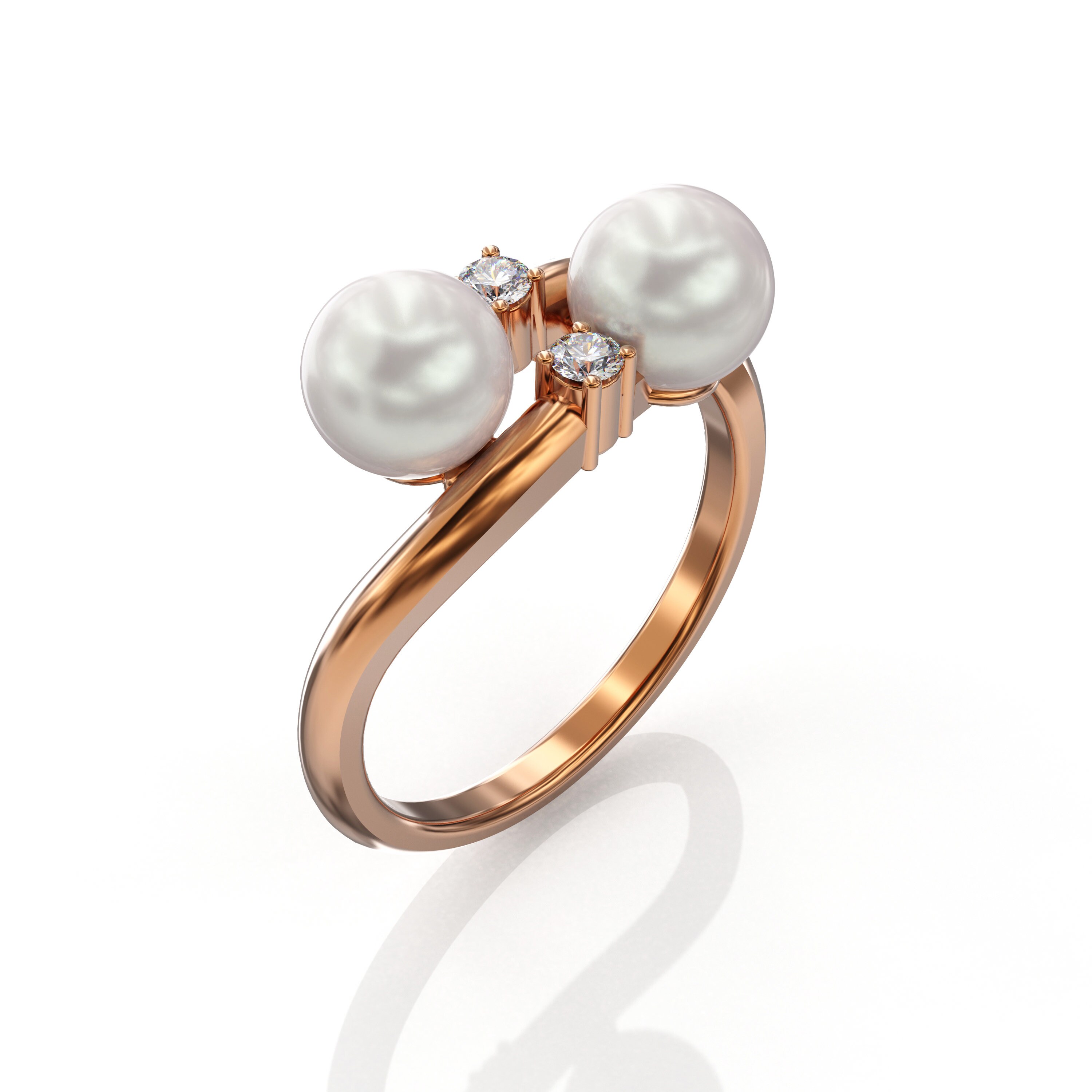 【J Products】 k10 double pearl ring white k10 double pearl ring / white - J_Products