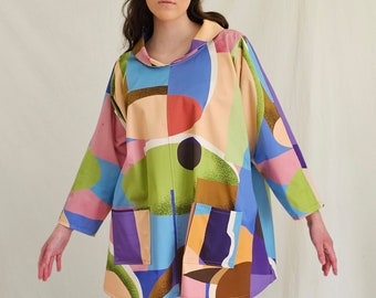 abstract print tunic/pullover