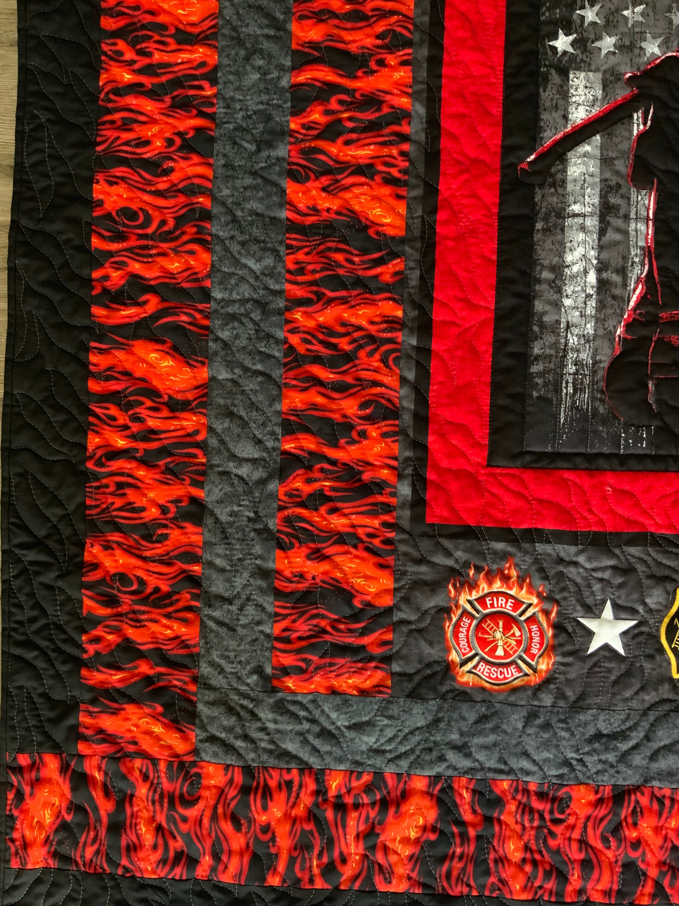 Firefighters Quilt Fire Rescue Quilt Search and Rescue Etsy