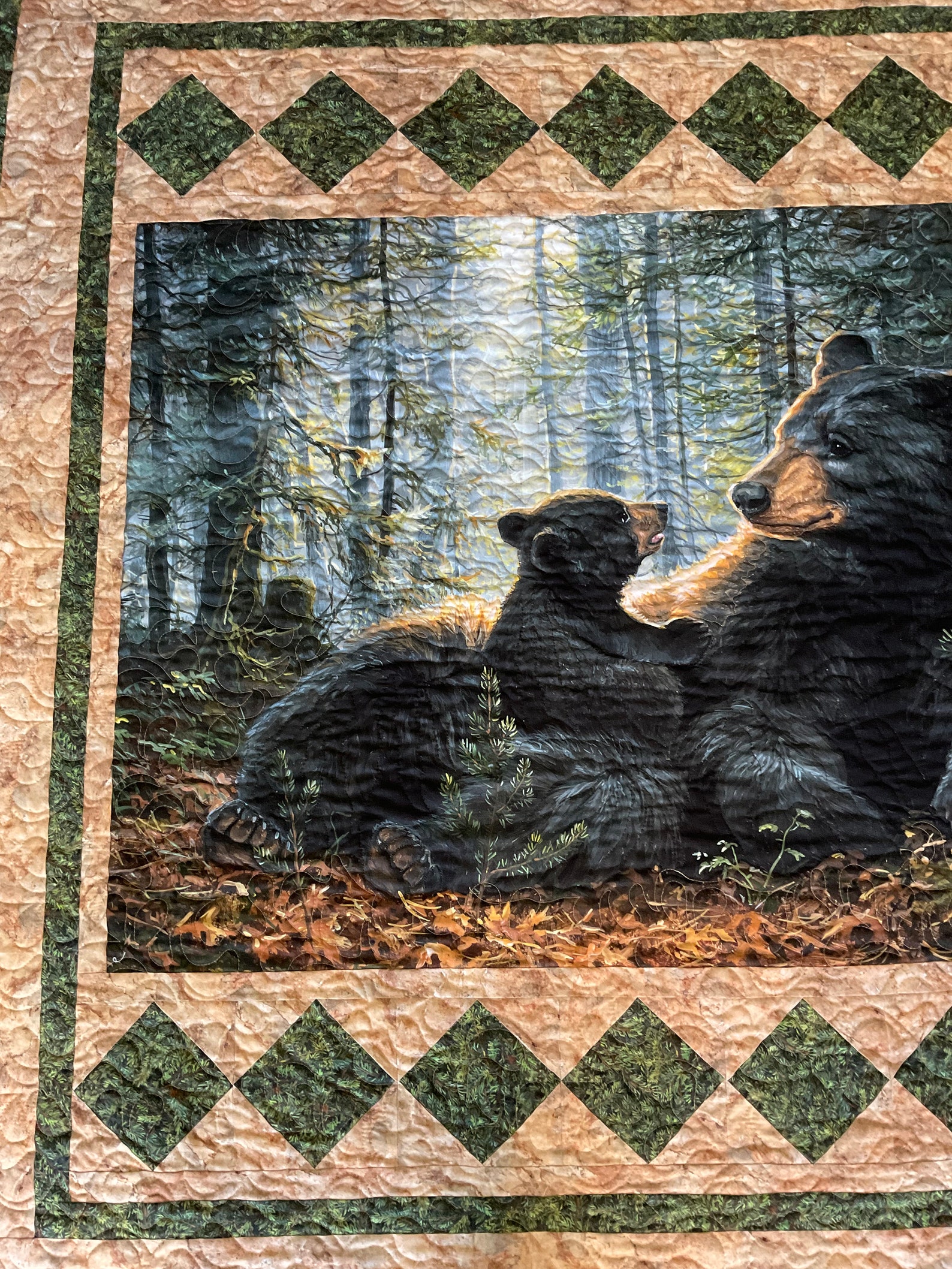 Bear Panel Quilt Free Shipping Etsy