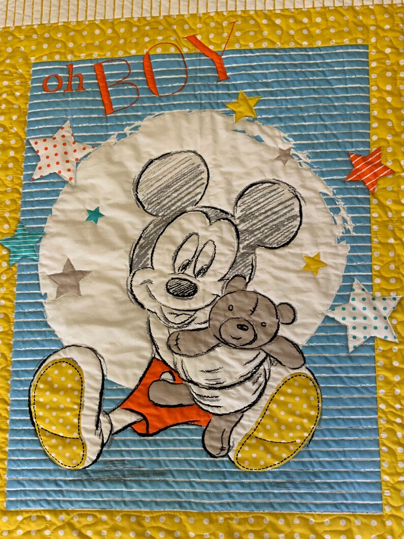 Mickey Mouse Quilt Toddler Quilt Panel Quilt Free Shipping Etsy UK