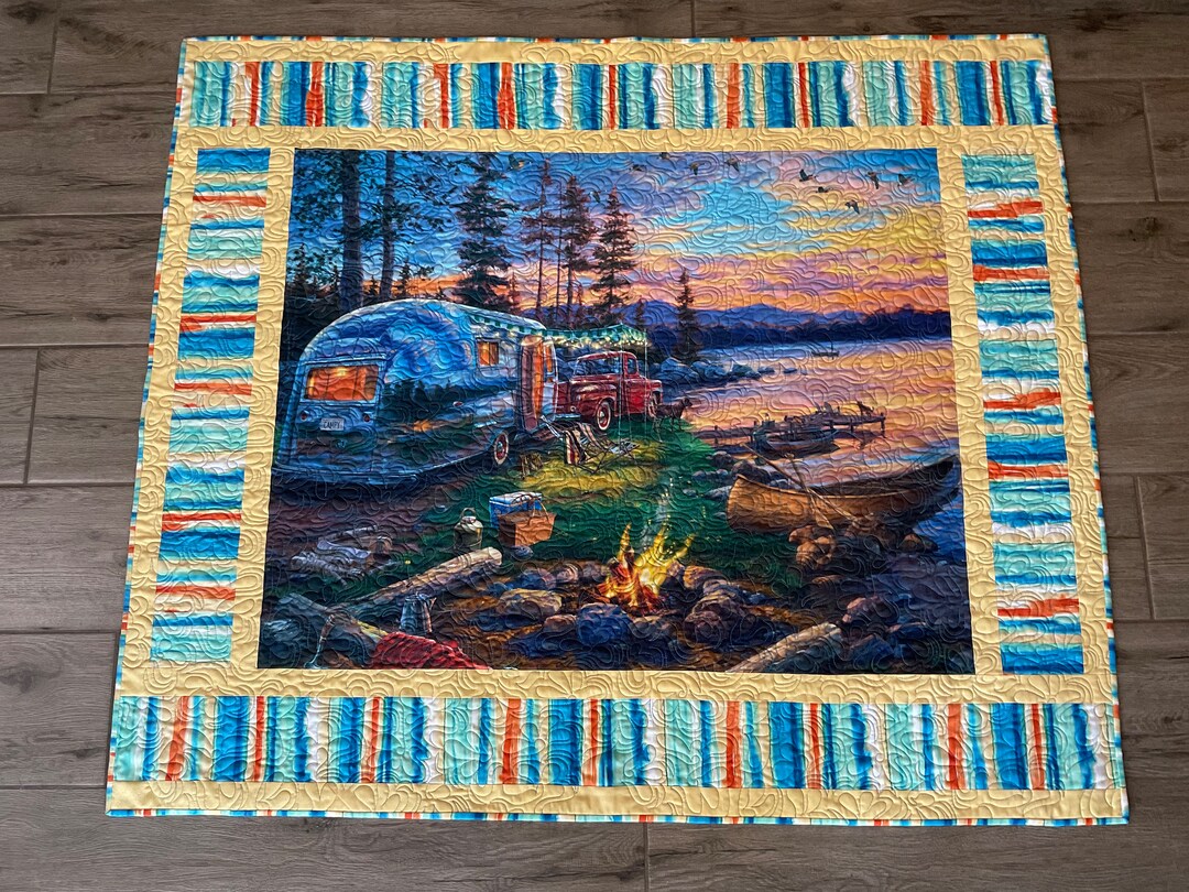 Camping Themed Quilt Free Shipping Etsy