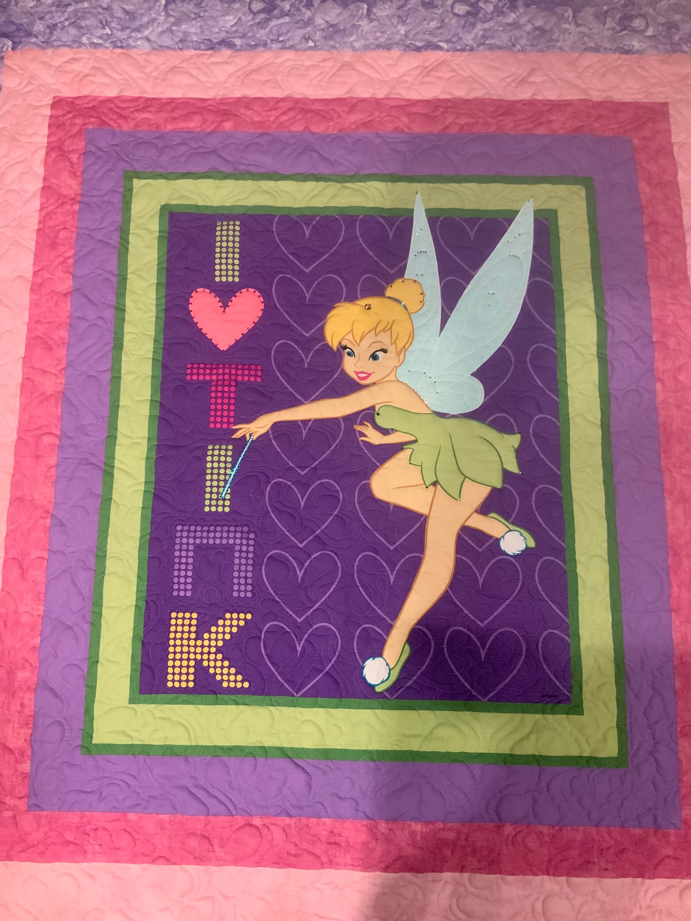 Tinker Bell Quilt Disney Quilt Panel Quilt Free Shipping Etsy