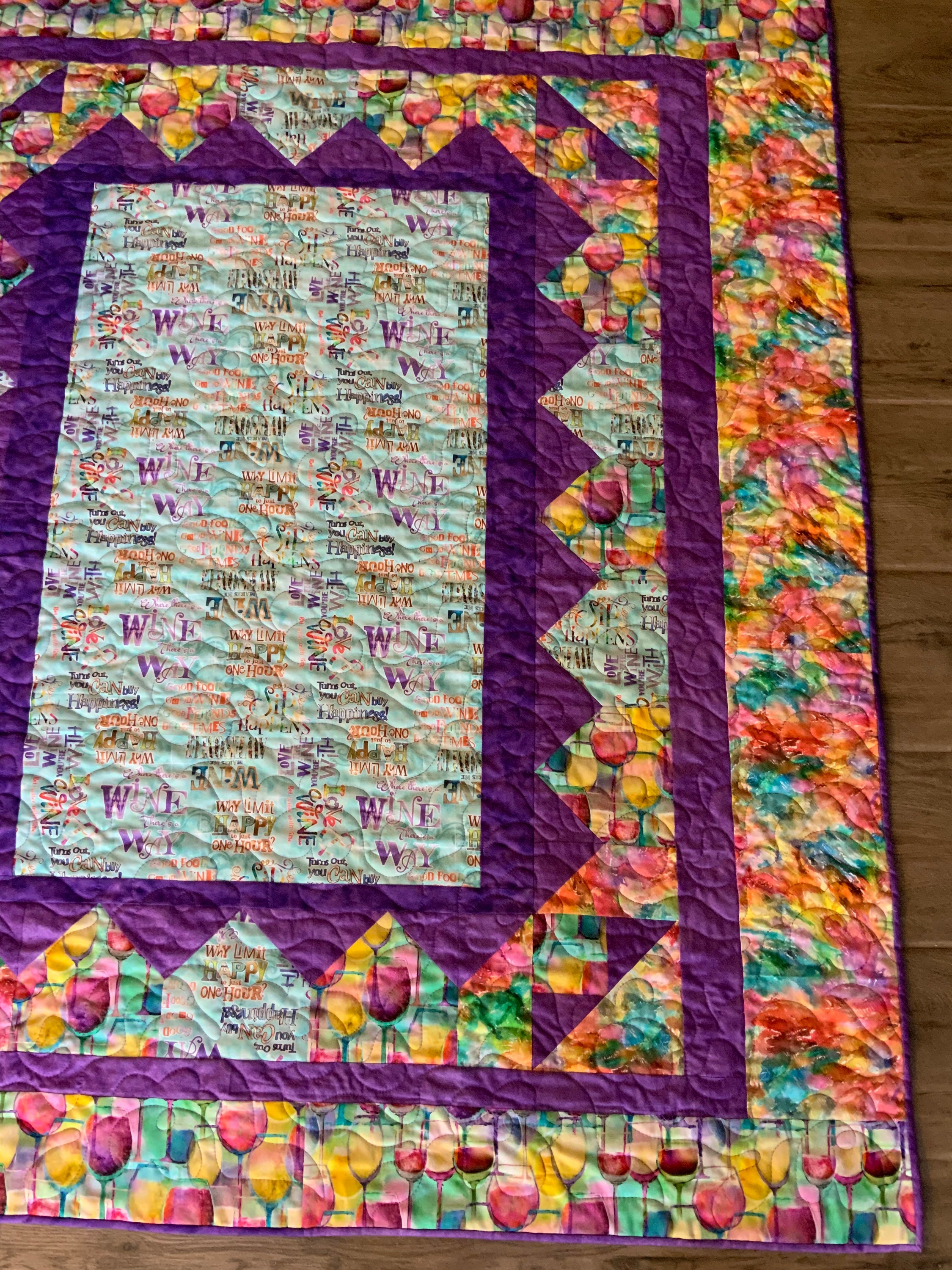 Wine Themed Quilt Free Shipping Etsy