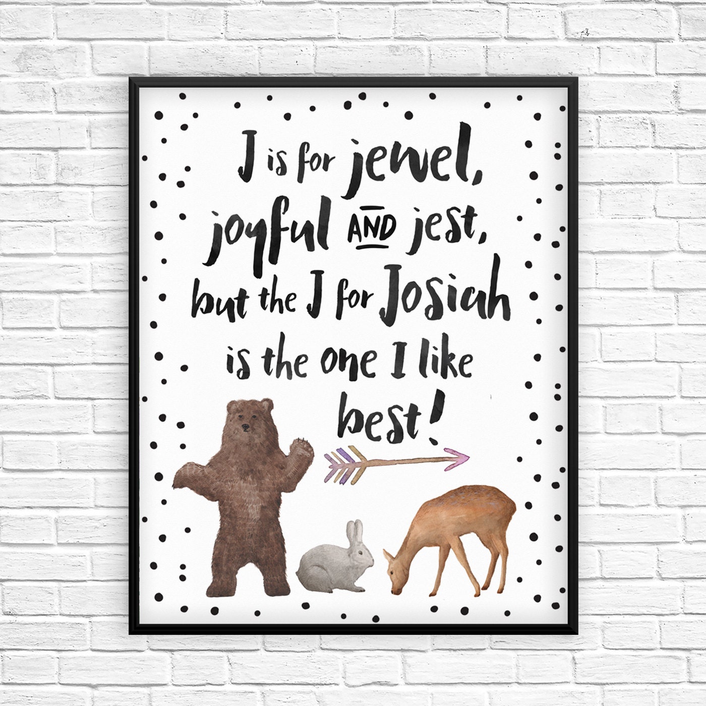 Personalised Watercolour Name Rhyme Print // Polka Dot & Etsy