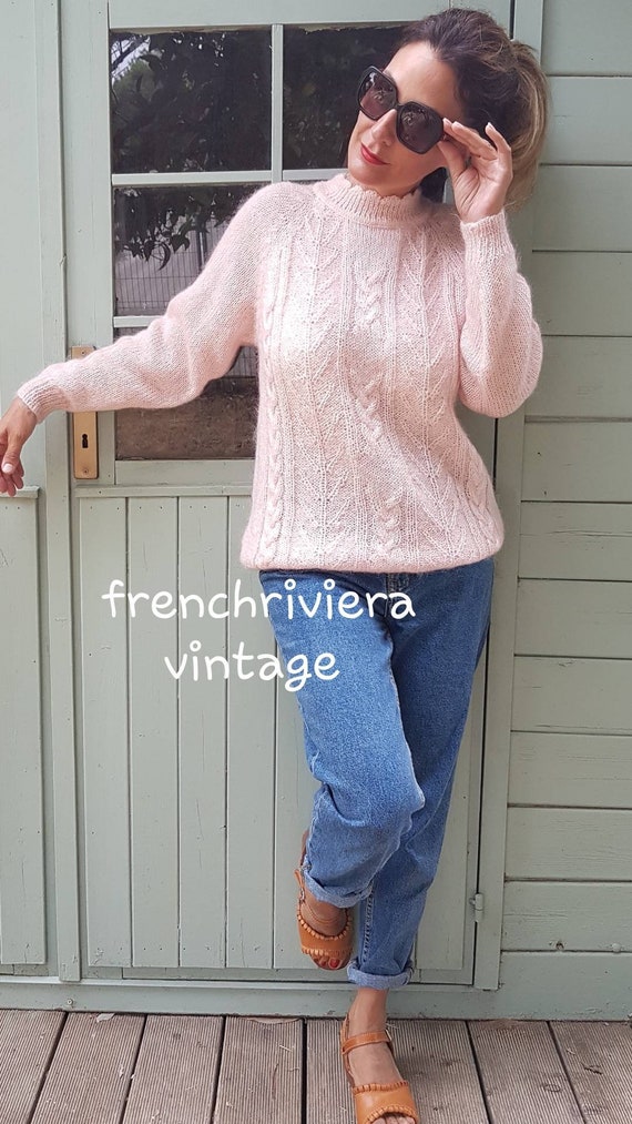 Sweater knitted sweater mohair sweater boheme pink