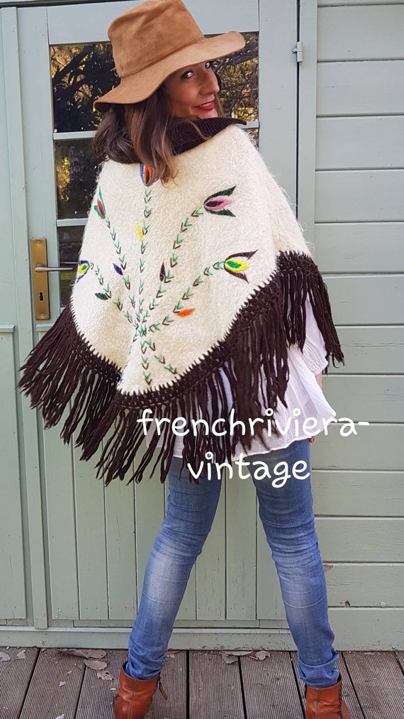 Poncho of the 60s vintage poncho poncho handmade p