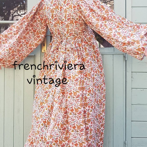 Robe longue bohème chic style hippie robe fleurs romantique robe ballon  robe fleurs robe bohème robe gypsy bohème coton indien robe été