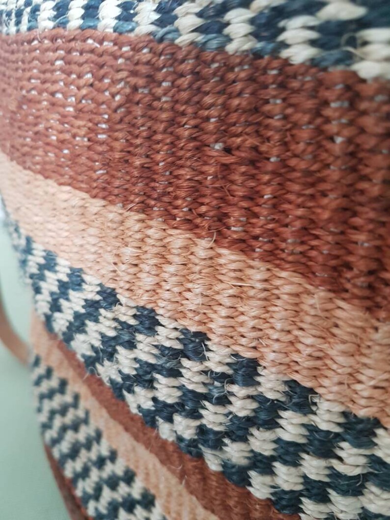 Boho leather bag and sisal bag style hippie Tote Boho Bag natural boho handbag chic bag color terracota bag ideal