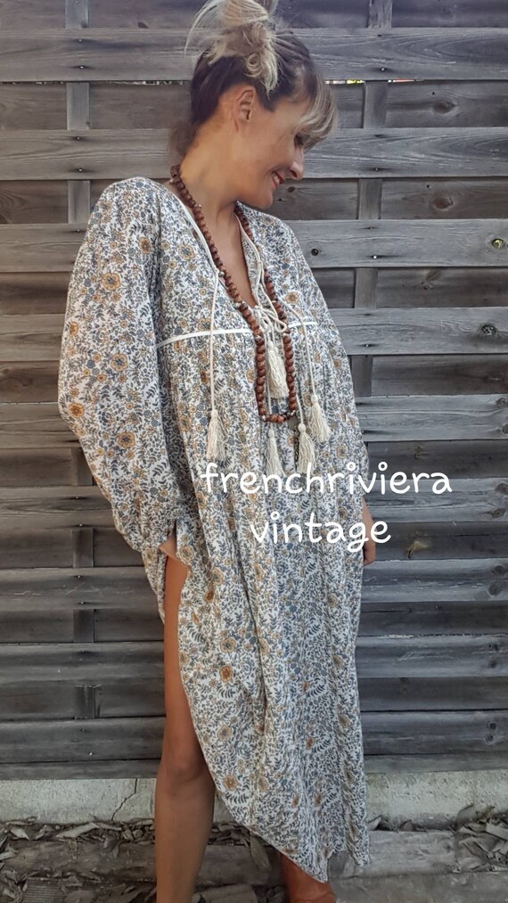 Abito lungo boho chic hippie vestito lungo cotone indiano velo | Etsy Italia