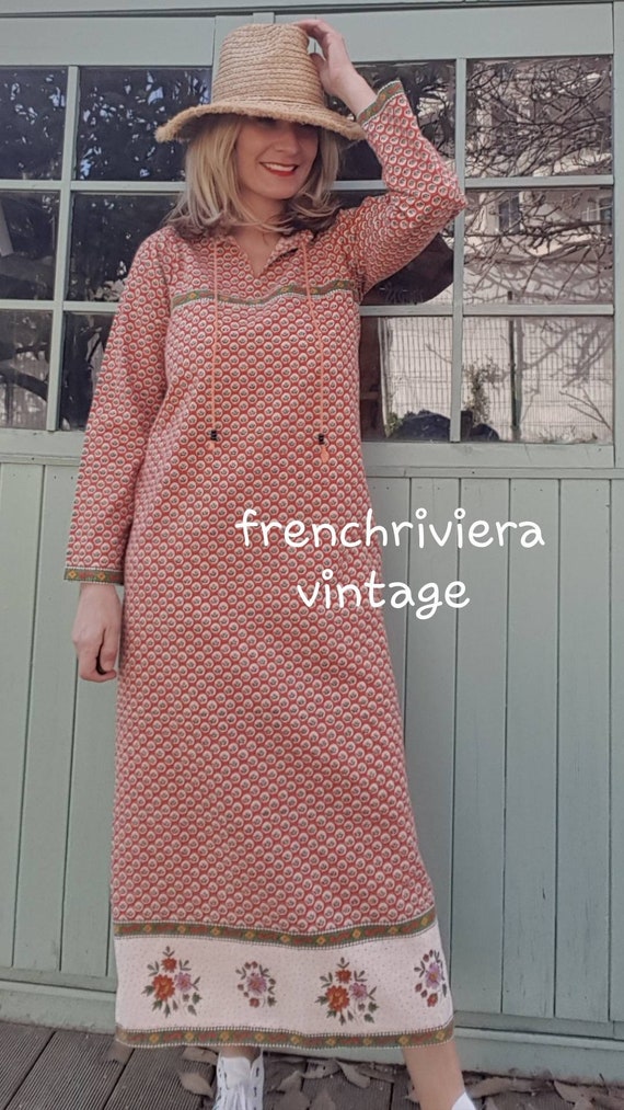 Robe longue bohème style hippie robe coton indien
