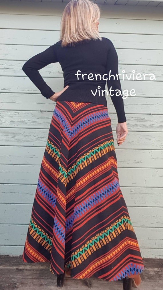 Long boho skirt wool skirt long style hippie long