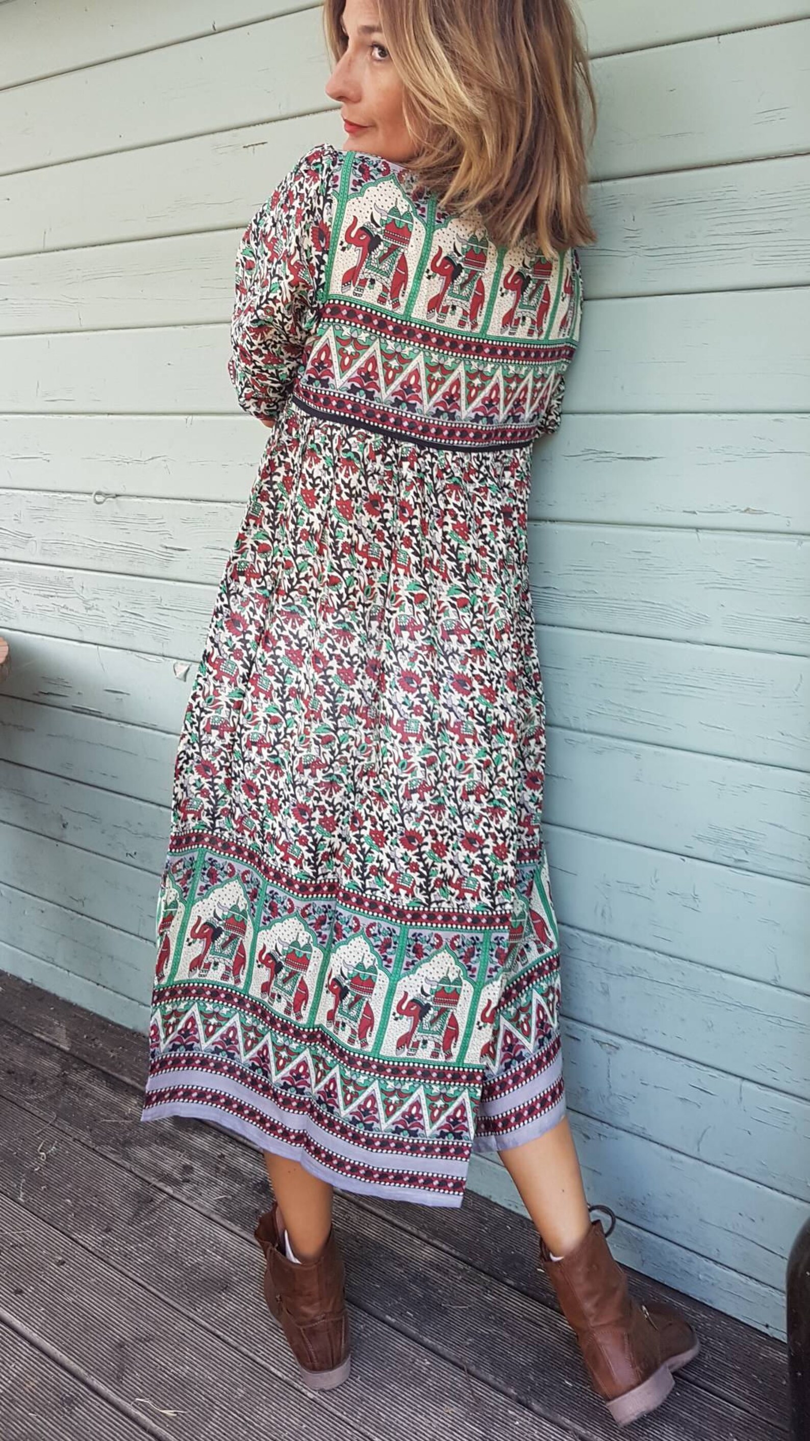 Robe milongue tout en voile de coton indien bohème chic Etsy