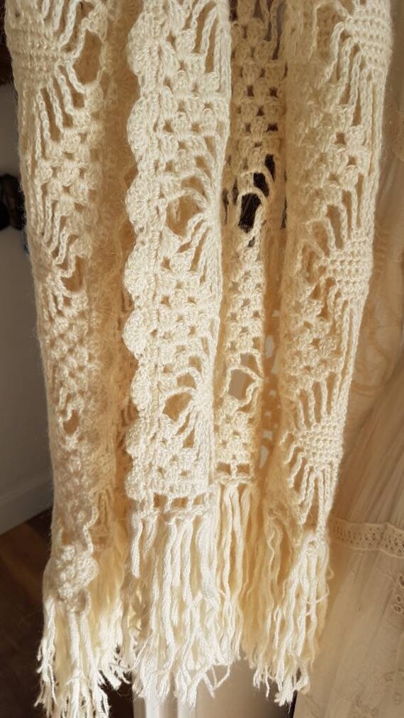 Scarf crochet scarf vintage wool scarf boho long s