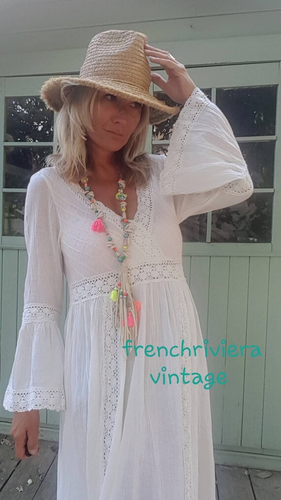Long dress boho lace long dress boho cotton gauze