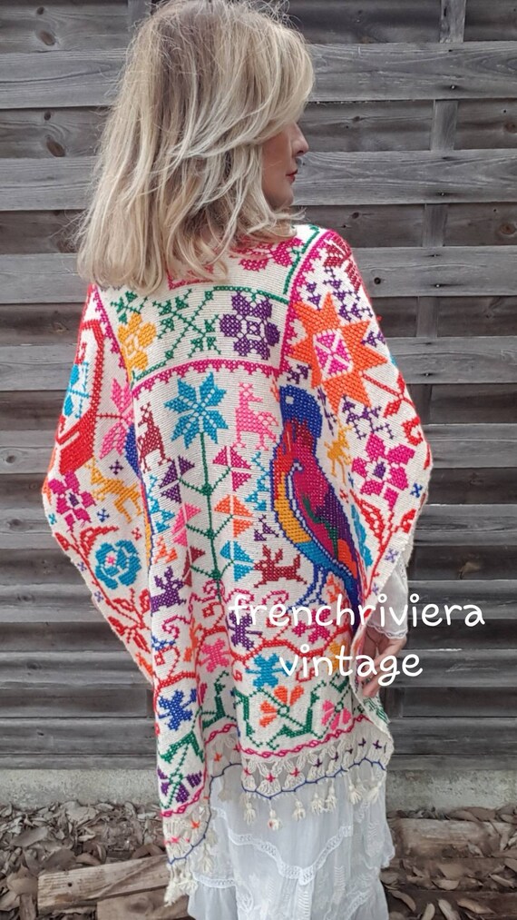 Poncho of Mexico handmade Colors of Mexico poncho