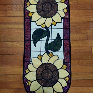 Sunflower Stained Glass Runner