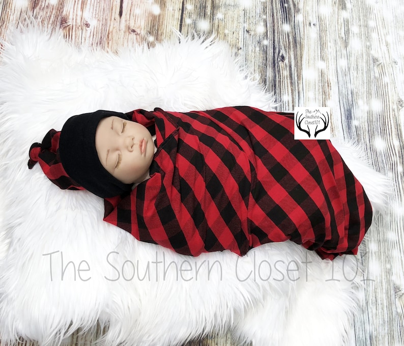Swaddle Blanket Baby Boys First Valentine/'s Day Outfit Valentine/'s Day Outfit,Boys Buffalo Plaid Coming Home Outfit,Boys,Buffalo Plaid