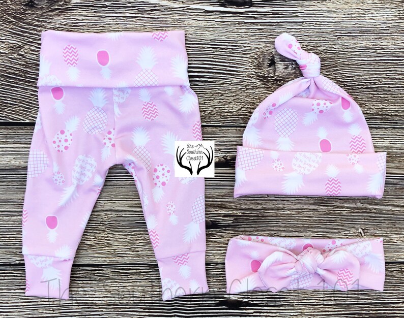Baby Girl pineapple personalized Baby Girl Clothes Summer Baby Girl pineapple Coming home Outfit
