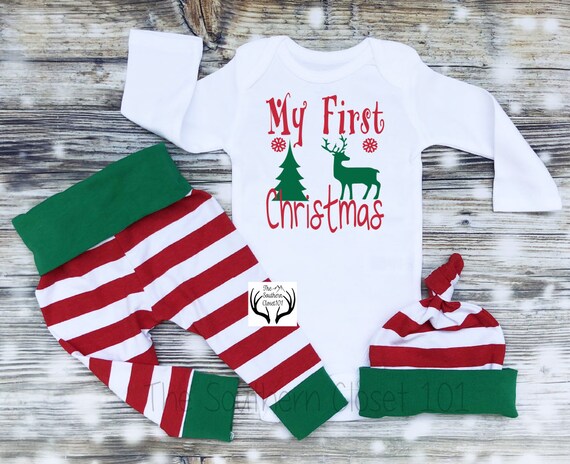 my 1st christmas baby boy outfit