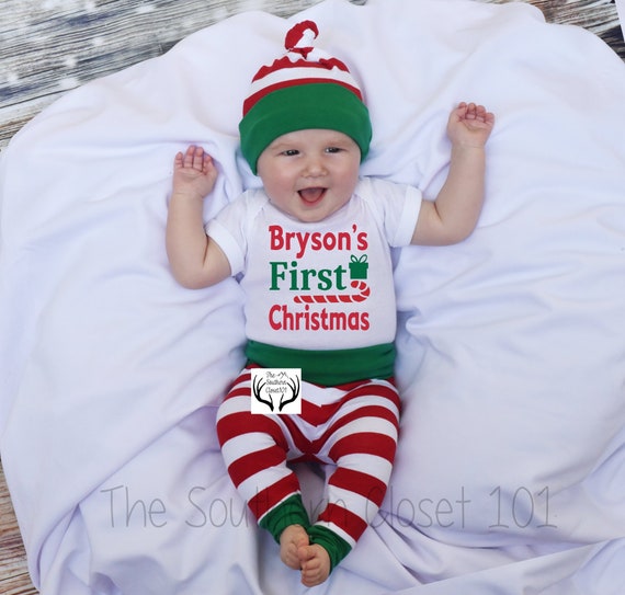 Mon 1st Noël Renne brodé Baby Sleepsuit Cadeau Personnalisé Premier