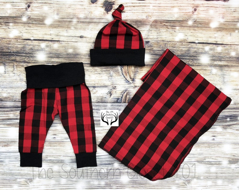 Swaddle Blanket Baby Boys First Valentine/'s Day Outfit Valentine/'s Day Outfit,Boys Buffalo Plaid Coming Home Outfit,Boys,Buffalo Plaid