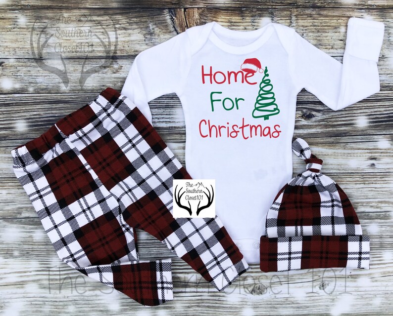 baby boy plaid christmas outfit