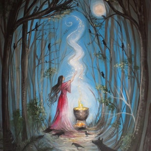 Cauldron of Sorcery, magic cauldron - Print, Magic Paintings