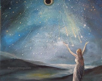 The Eclipse, New Moon, Goddess, Lunar Priestess - Print