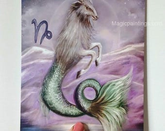 Capricorn Zodiac Astrology Card – A5 Greeting Card by Magic Paintings