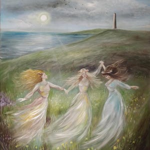 Primavera, Die drei Grazien - Frühlings-Tagundnachtgleiche - Druck, Zauberhafte Gemälde